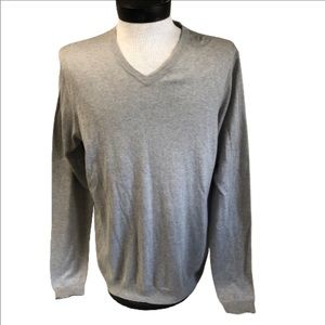 Calibrate V-Neck Mens light grey sweater Size large